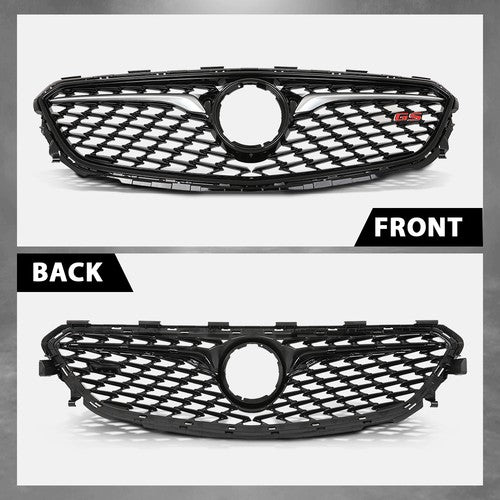 Solid Spare Fit For 2018-2020 Buick Regal Sportback Front Bumper Upper Grille Black & Chrome