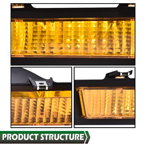 Solid Spare New Fit For 1981-1988 Chevy Monte Carlo SS Front Park Turn Signal Lights Yellow