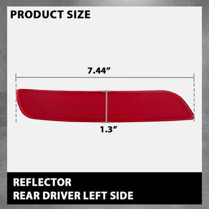 Solid Spare Fit For 2014 2015 2016 2017 BMW X5 F15 Rear Bumper Reflector Lens Left Side