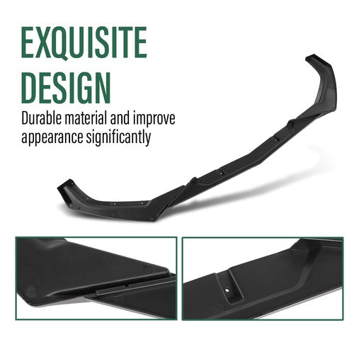 Solid Spare Fit For 16-2021 Honda Civic EX LX Sport Sedan Front Bumper Lip Spoiler Kit Black