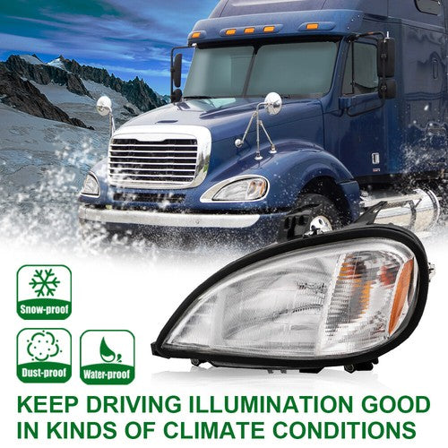 Solid Spare Fit For 1996-2004 Freightliner Columbia Left Driver Side Headlight Headlamp New
