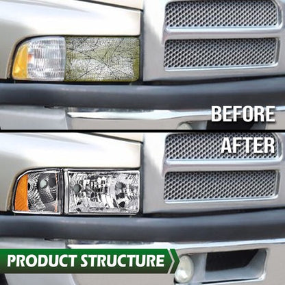 Solid Spare Fit For 1994-2002 Dodge Ram 1500 2500 3500 Clear Headlight Replacement Lens