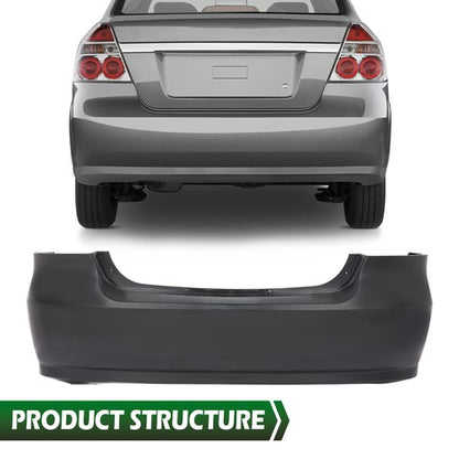Solid Spare Fit For 2007-2011 Chevrolet Aveo Sedan Rear Bumper Cover Fascia New