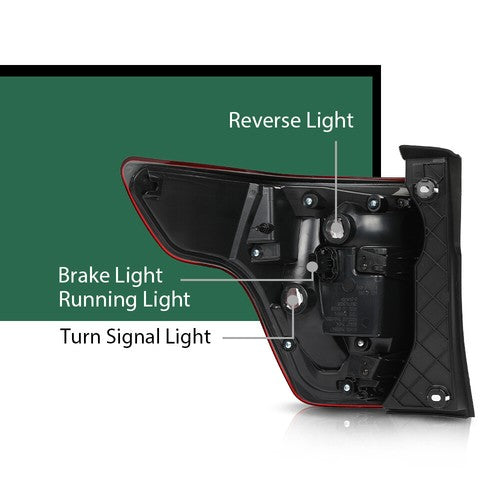 Solid Spare Fit For 2016-2019 Ford Explorer Right Passenger Tail Light Brake Lamp Assembly