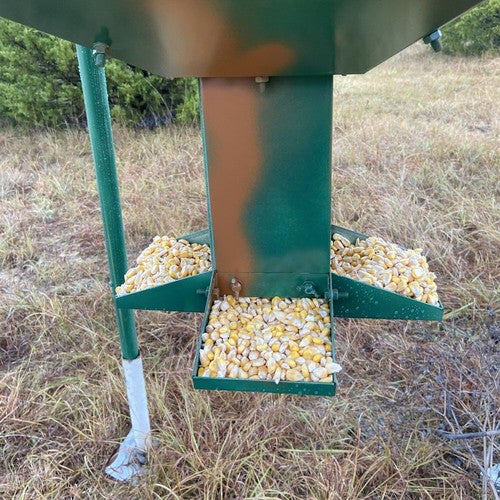 Solid Spare Steel 450lb Gravity Feeder Zinc-Plated For Deer Turkey Big Wild Game Hunting