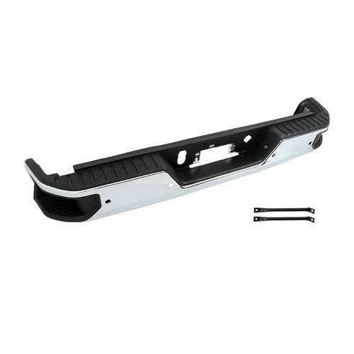 Solid Spare For Silverado/Sierra 1500 2019-2023 Steel Chrome Rear Bumper With Sensor Holes