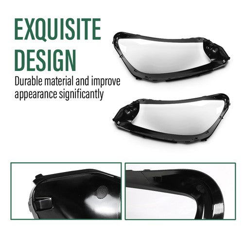 Solid Spare Fit For 2020-2023 Mercedes-Benz GLS Class Headlight Replacement Lens Pair