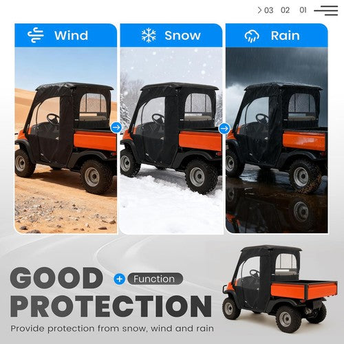 Solid Spare PVC Soft Doors Cab Enclosure & Rear Window For Kubota RTV400 RTV450 2008-2021