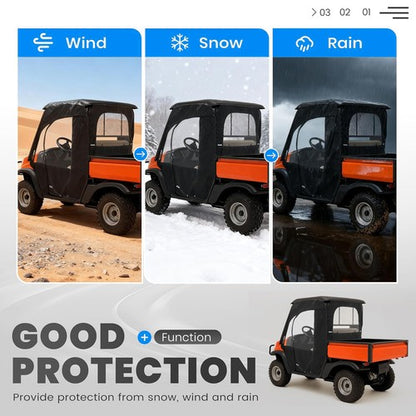 Solid Spare PVC Soft Doors Cab Enclosure & Rear Window For Kubota RTV400 RTV450 2008-2021