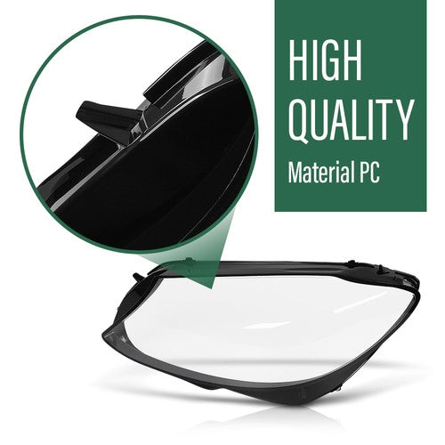 Solid Spare Fit For 19-20 Mercedes-Benz C-Class W205 Headlight Replacement Lens Left & Right