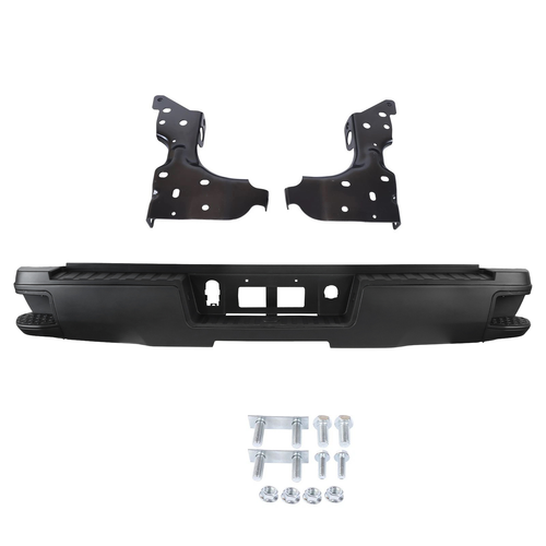 For 2014-2018 Chevy Silverado Sierra 1500 Black Rear Step Bumper w/o Sensor