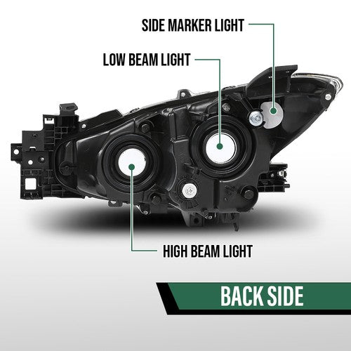 Solid Spare Halogen Projector Headlight Passenger Right RH Fit For 14-16 Mazda 3 Sport