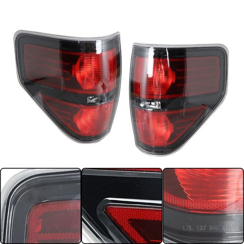 Solid Spare For 2009-2014 Ford F-150 Series Red Driver & Passenger Rear Brake Tail Lights