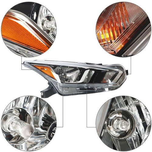 Solid Spare Headlight Halogen For Nissan Versa S SV 2020-2021 Headlamps Assembly RH Chrome