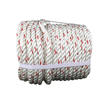 Solid Spare 1/2 'X 120'High Strength Braided Rope Breaking Strength 1160 Pounds White Red