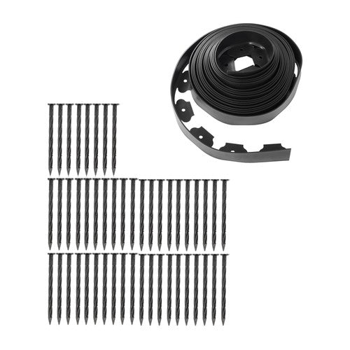 Solid Spare L-shaped Landscape Edging Border Kit No-Dig Garden Edge Lawn Border 40 FT