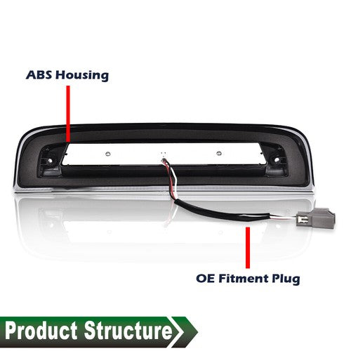 Solid Spare Fit For 14-18 Chevy Silverado GMC Sierra LED Third Brake Light Cargo Lamp Black