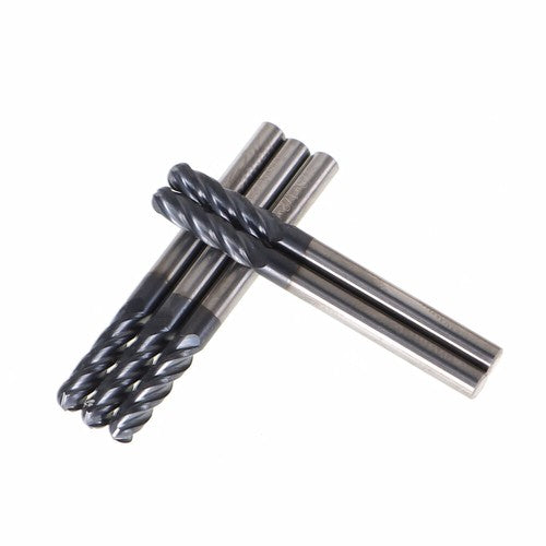 Solid Spare 5 PCS End Mill 1/8" 4 Flute 1-1/2" Overall Length Ball Nose Carbide