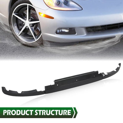 Solid Spare Fit For 2005-2013 C6 Corvette 3pcs Front Lower Spoiler Kit w/ Mount Hardware