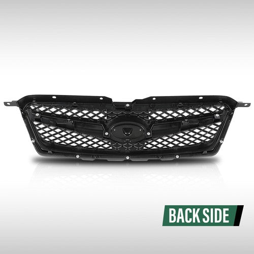 Solid Spare Fit For 2010-2012 Subaru Legacy Front Bumper Upper Grille Grill Black Chrome