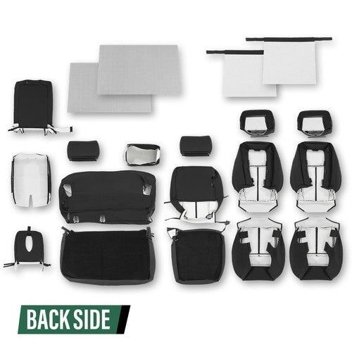 Solid Spare Fit For 07-13 Chevy Silverado GMC Sierra Crew Cab Full Set Seat Covers Replace
