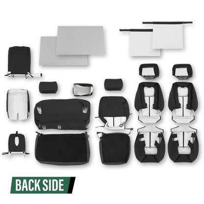 Solid Spare Fit For 07-13 Chevy Silverado GMC Sierra Crew Cab Full Set Seat Covers Replace