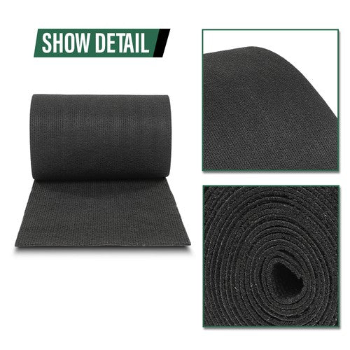 Solid Spare 12" x 25' Ribbed Bunk Carpet / Marine Boat Trailer Runners / Outdoor - Black