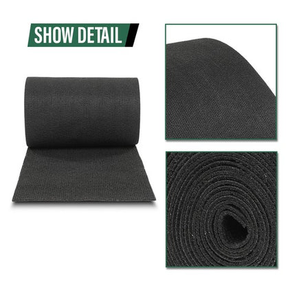 Solid Spare 12" x 25' Ribbed Bunk Carpet / Marine Boat Trailer Runners / Outdoor - Black
