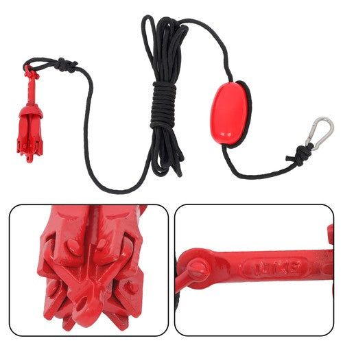 Solid Spare 2× Red New Marine Kayak Folding Anchor Kit 1.5Lb Fit For PWC Canoe Jet Ski