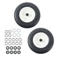 Solid Spare 13in x6.5-6 Solid Lawn Mower Tires & Wheel Smooth Flat White Rims 2 PCS