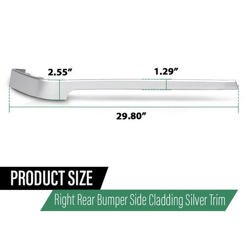 Solid Spare Fit For 13-22 Land Rover Range Rover Rear Bumper Right Side Cladding Trim Silver