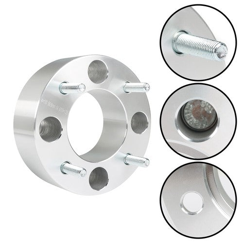 Solid Spare Wheel Spacers For Honda 4x110 2" 74mm Hub Bore M10x1.25 Studs 4Pcs Silver