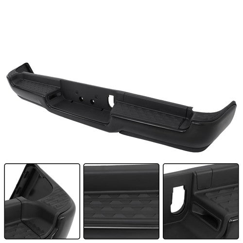 Solid Spare Black Metal Rear Bumper w/o Air Vent&Radar Hole Compatible For Ram 1500 2019-23