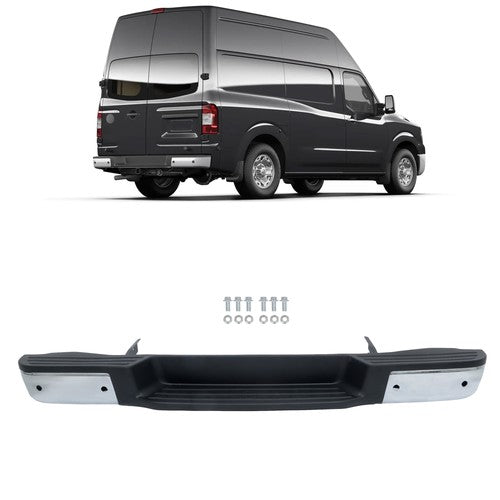 Solid Spare For Nissan NV1500 NV2500 2012-2021 With Sensor Holes Rear Step Bumper Face Bars