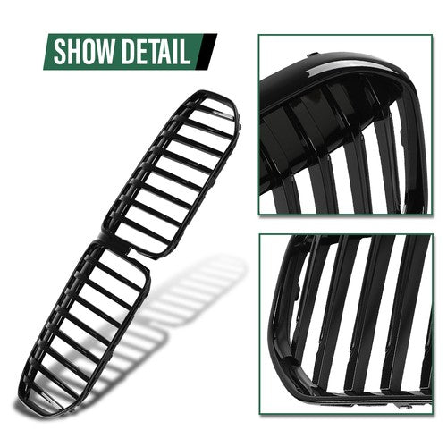 Solid Spare Front Kidney Grille Gloss Black Fit For 20-22 BMW G11 G12 LCI 7 Series Sedan 4DR
