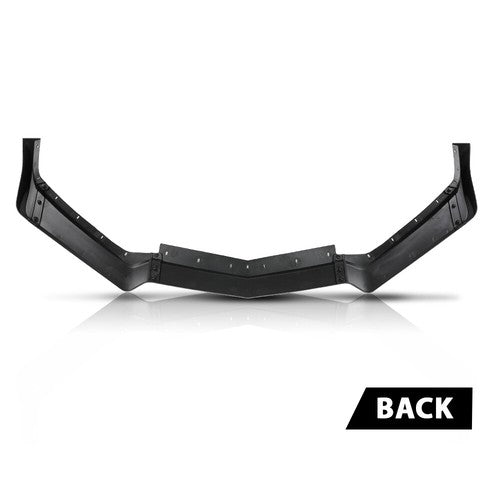 Solid Spare Fit For 2020-2025 Corvette C8 5VM Style Front Bumper Lip Splitter Glossy Black