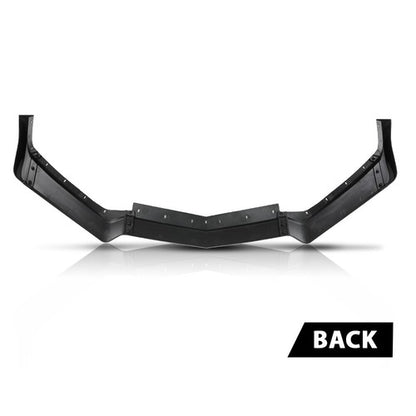 Solid Spare Fit For 2020-2025 Corvette C8 5VM Style Front Bumper Lip Splitter Glossy Black