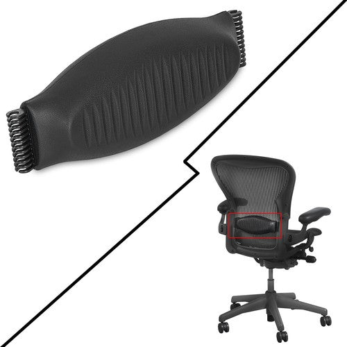 Solid Spare Black New Lumbar Pad Support for Herman Miller Classic Aeron Chair Size B Medium