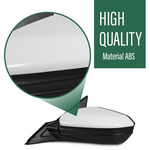 Solid Spare Fit For 16-2021 Honda Civic LX DX Left Side 3 Pin Manual Fold Power Mirror White