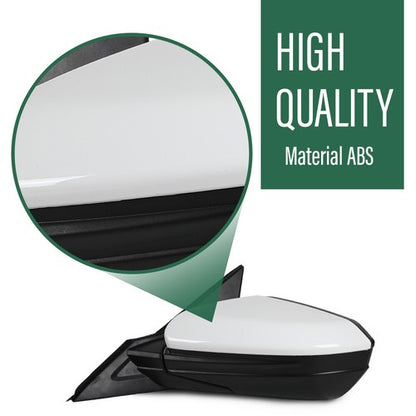 Solid Spare Fit For 16-2021 Honda Civic LX DX Left Side 3 Pin Manual Fold Power Mirror White