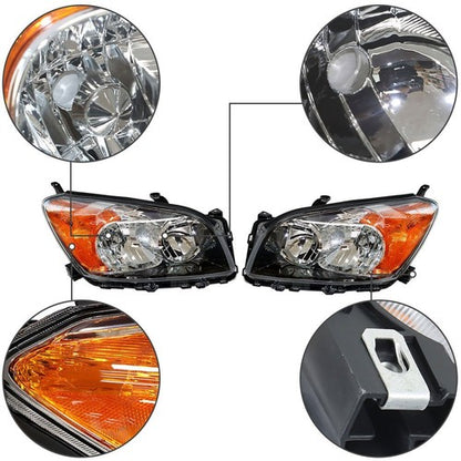 Solid Spare For Toyota Rav4 Sport 2009-2012 LH+RH Headlight Replacement Halogen Housing