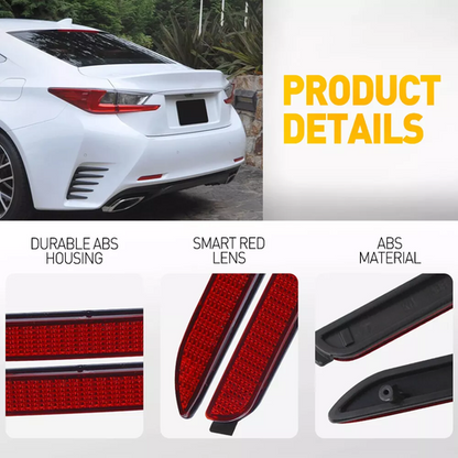 2x For Toyota RAV4 2019 2020-2023 Red Rear Bumper Reflector LED Stop Brake Light
