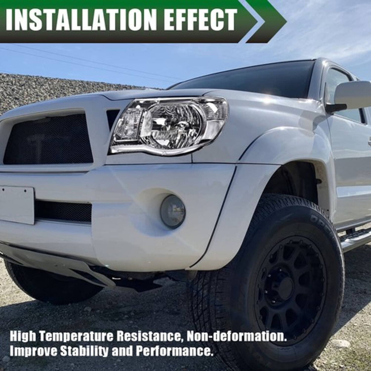 Solid Spare Fit For 2005-2011 Toyota Tacoma Clear Lens Chrome Housing Headlights Assembly