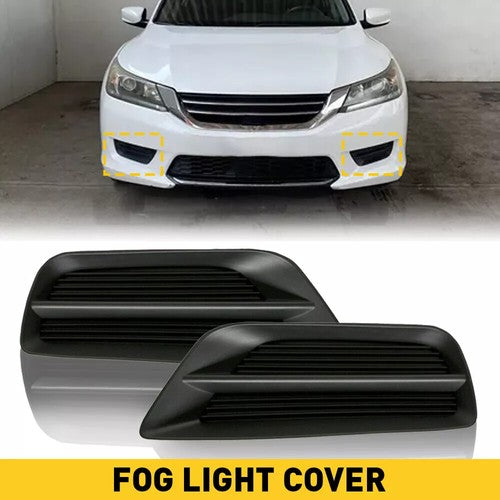 Pair Front Bumper Fog Light Black Grille Covers For 2013-2015 Honda Accord Sedan