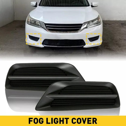 Pair Front Bumper Fog Light Black Grille Covers For 2013-2015 Honda Accord Sedan