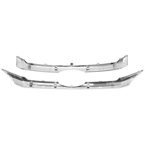 Solid Spare 2PCS Front Upper & Center Grille Trim Grill Chrome Set For 2011-2014 Ford Edge