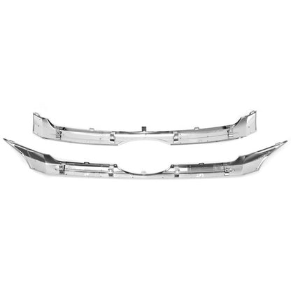 Solid Spare 2PCS Front Upper & Center Grille Trim Grill Chrome Set For 2011-2014 Ford Edge
