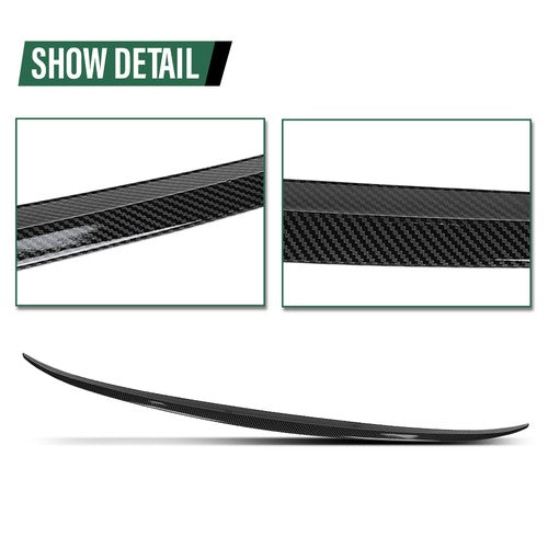 Solid Spare Fit For 11-16 BMW F10 5 Series 535i 528i Carbon Look M5 Style Trunk Spoiler Wing