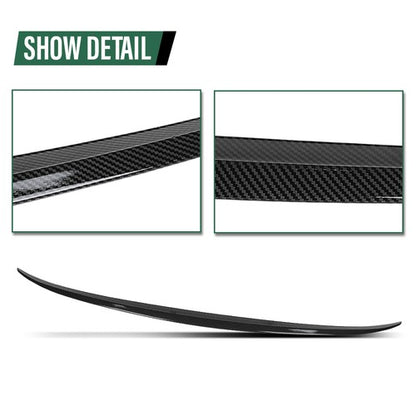 Solid Spare Fit For 11-16 BMW F10 5 Series 535i 528i Carbon Look M5 Style Trunk Spoiler Wing