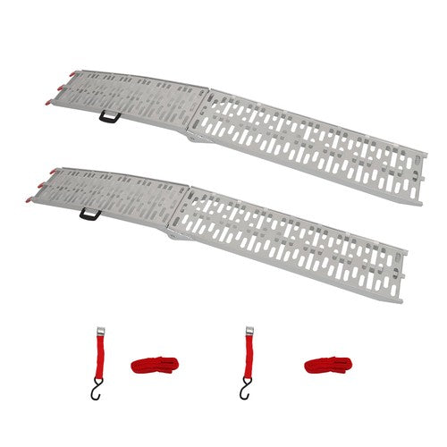 Solid Spare 2pcs ATV UTV 7.5' Aluminum Folding Loading Ramps For Truck Motorcycle Lawn Mower